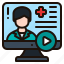 video, lesson, telemedicine, computer, doctor, online 