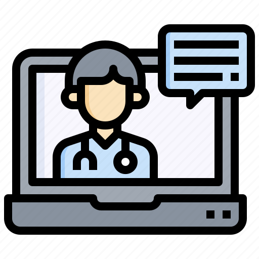 Consultant, online, support, healthcare, medical, laptop icon - Download on Iconfinder