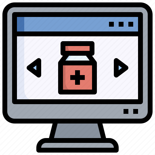 Online, pharmacy, shop, healthcare, medical, store, computer icon - Download on Iconfinder