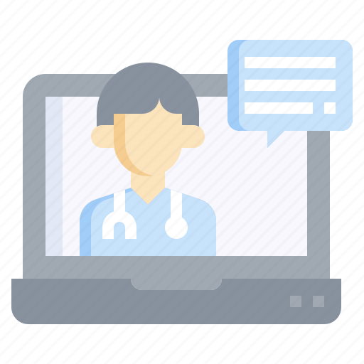 Consultant, online, support, healthcare, medical, laptop icon - Download on Iconfinder