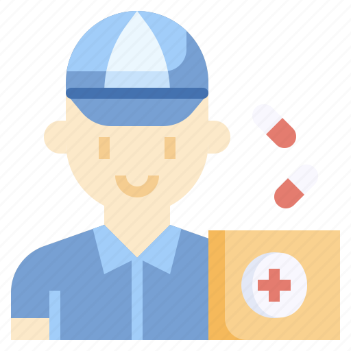 Delivery, man, telemedicine, shipping, box, package, medicine icon - Download on Iconfinder