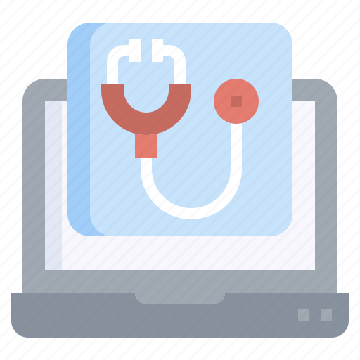Stethoscope, online, assistance, laptop, medical, checkup icon - Download on Iconfinder