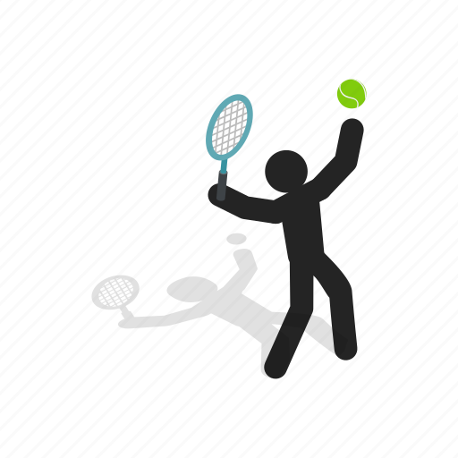 Ball, body, isometric, player, racket, serve, tennis icon - Download on Iconfinder