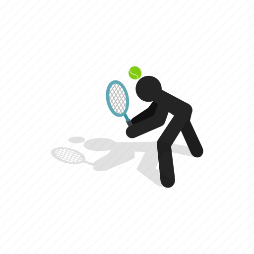 Ball, court, isometric, match, racket, returner, tennis icon - Download on Iconfinder