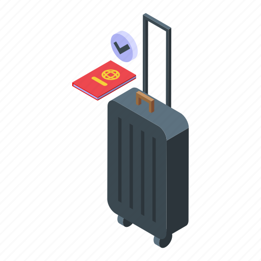 Travel, bag, passport, isometric icon - Download on Iconfinder