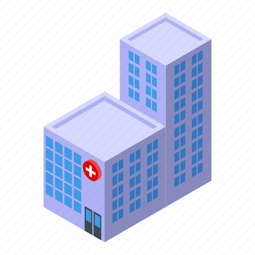 Hospital, building, isometric, clinic icon - Download on Iconfinder