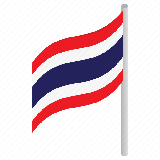 Background, country, flag, isometric, national, thai, thailand icon - Download on Iconfinder