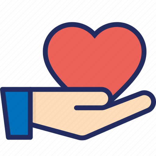Give, giving, hand, heart, love, thank you icon - Download on Iconfinder
