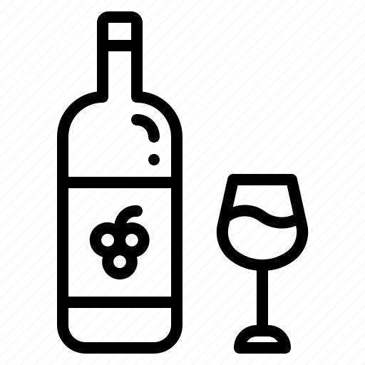Wine, alcohol, drink, beverage, bottle, glass, food icon - Download on Iconfinder
