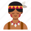 native, american, avatar, traditional, culture, man, user, profile 