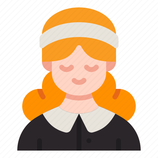 Pilgrim, thanksgiving, avatar, woman, costume, cultures, hat icon - Download on Iconfinder