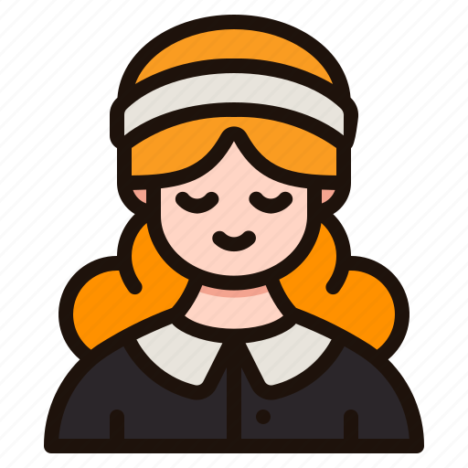 Pilgrim, thanksgiving, avatar, woman, costume, cultures, hat icon - Download on Iconfinder