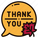 thank, you, thanksgiving, speech, bubble, communications, autumn, maple, leaf