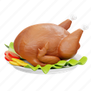 roasted, chicken, turkey, food, restaurant, thanksgiving, dish