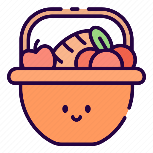 Harvest, fruit, vegetable, basket, crops, farm, farming icon - Download on Iconfinder