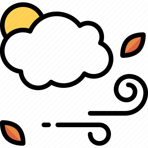 Autumn, breeze, cloudy, daytime, forecast, windy icon - Download on Iconfinder