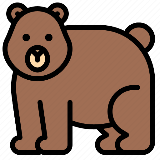 Animal, bear, brown bear, shaggy fur, wildlife icon - Download on Iconfinder