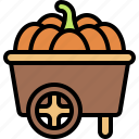 cart, handcart, pumpkin, shopping cart, vegetable