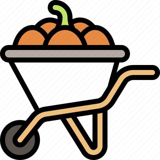 Carrier, cart, handcart, pumpkin, trolley, vegetable icon - Download on Iconfinder