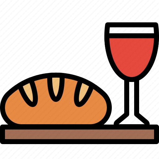 Bread, dinner, eat, food, meal, wine icon - Download on Iconfinder