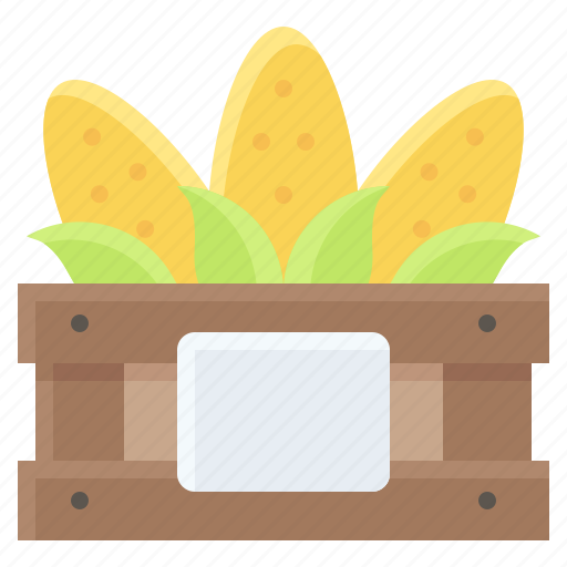 Corn, corns, food, organic, vegetable, wooden case icon - Download on Iconfinder