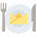 cutlery, dinner, fork, meal, napkin, restaurant
