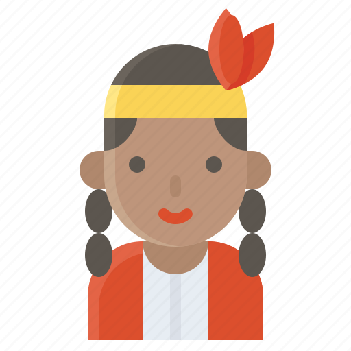 American girl, girl, indian, native american, tribe, woman icon - Download on Iconfinder