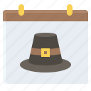 calendar, date, event, pilgrim hat, plan, schedule