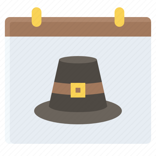 Calendar, date, event, pilgrim hat, plan, schedule icon - Download on Iconfinder