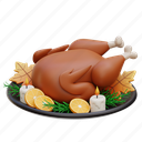 roasted, turkey, thanksgiving, dinner, food 