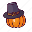 pilgrim, pumpkin 