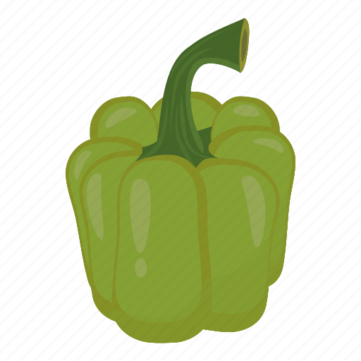 Cartoon, colorful, food, fresh, green pepper, healthy, vegetarian icon - Download on Iconfinder
