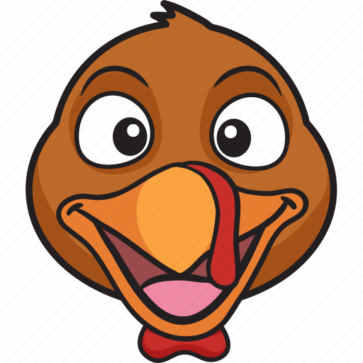 Cartoon Emoji Holiday Smiley Thanksgiving Turkey Icon