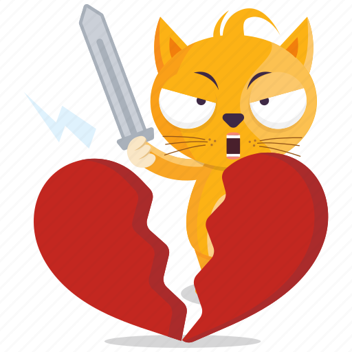 Break, cat, emoji, emoticon, heart, smiley, sticker icon - Download on Iconfinder
