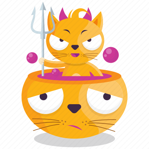 Cat, devil, emoji, emoticon, evil, smiley, sticker icon - Download on Iconfinder