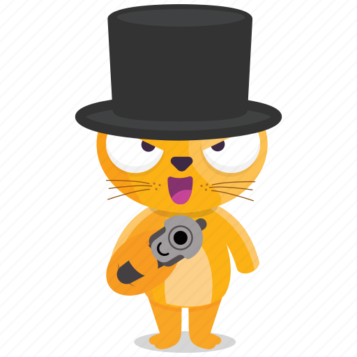 Cat, emoji, emoticon, gun, smiley, sticker icon - Download on Iconfinder