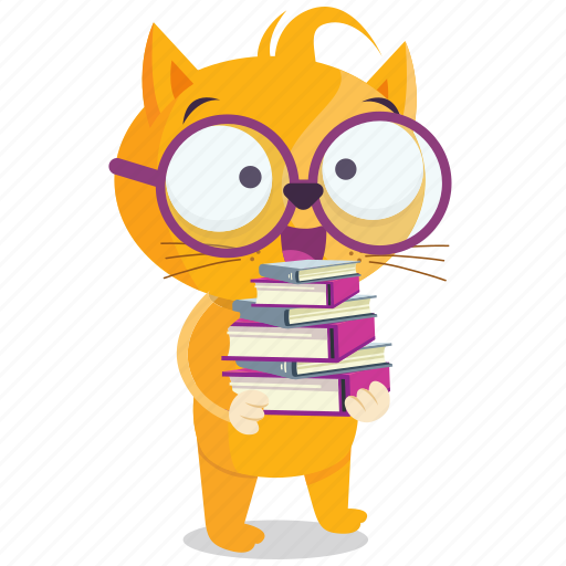 Cat, emoji, emoticon, librarian, nerd, smiley, sticker icon - Download on Iconfinder
