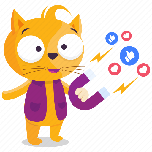 Cat, emoji, emoticon, magnet, smiley, social, sticker icon - Download on Iconfinder