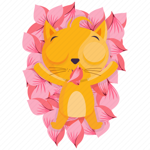 Cat, emoji, emoticon, flowers, roses, smiley, sticker icon - Download on Iconfinder
