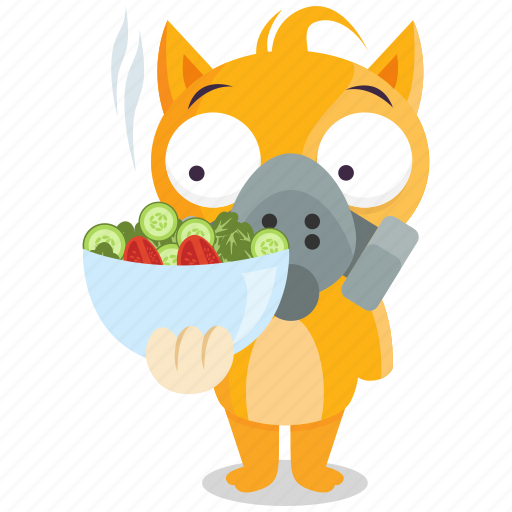 Cat, emoji, emoticon, salad, smiley, sticker, toxic icon - Download on Iconfinder