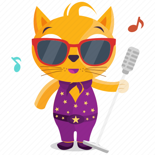 Cat, emoji, emoticon, singer, smiley, sticker icon - Download on Iconfinder