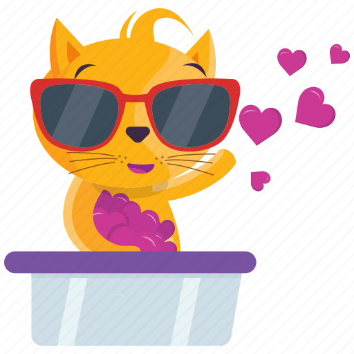 Cat, emoji, emoticon, love, smiley, spread, sticker icon - Download on Iconfinder