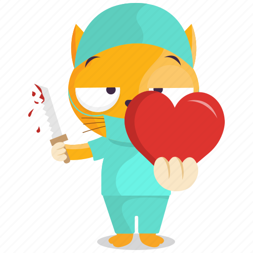 Cat, emoji, emoticon, heart, smiley, sticker, surgeon icon - Download on Iconfinder