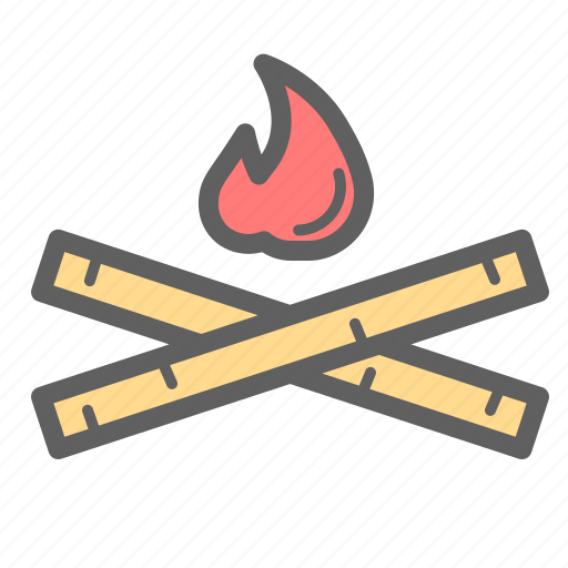 Bonfire, burn, camping, fire, flame, hunter, tent icon - Download on Iconfinder