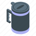 travel, thermo, cup, isometric
