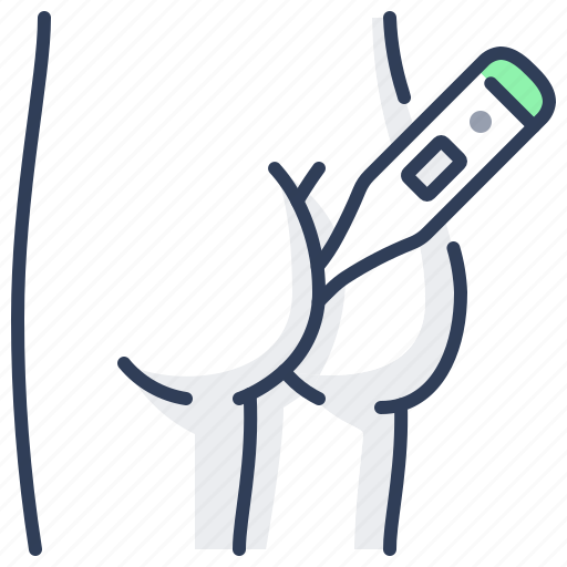 Rectal, thermometer, temperature, measure, fever, body icon - Download on Iconfinder