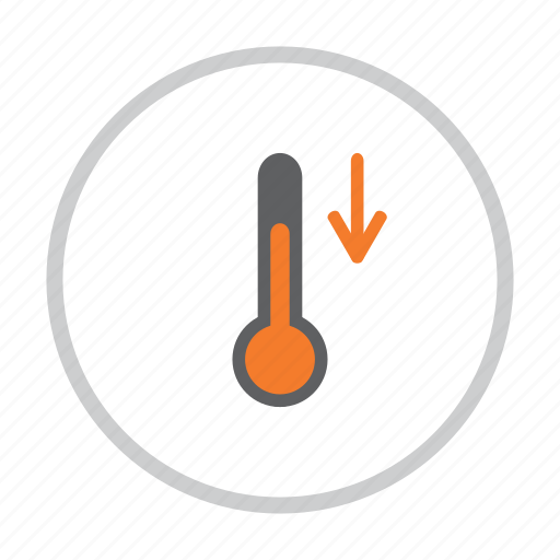 Forecast, temperature, thermometer, weather, down, low, decrease icon - Download on Iconfinder