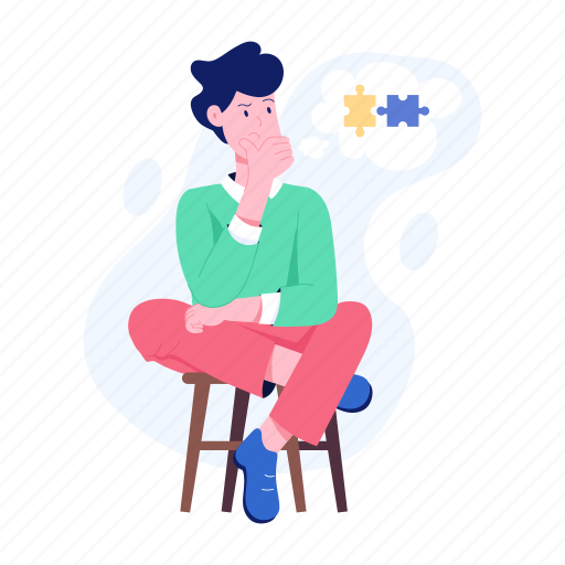 Problem, solving, ruminating, pondering, confused, overthinker illustration - Download on Iconfinder