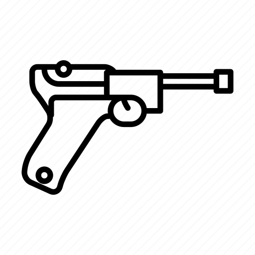 Weapon, pistol, luger, german, war, shooting icon - Download on Iconfinder