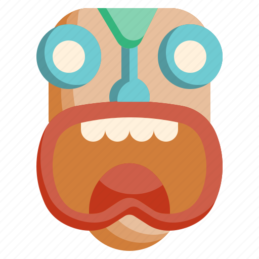Tiki, heads, flaticon, tikiheadmask, wood, head, mask icon - Download on Iconfinder